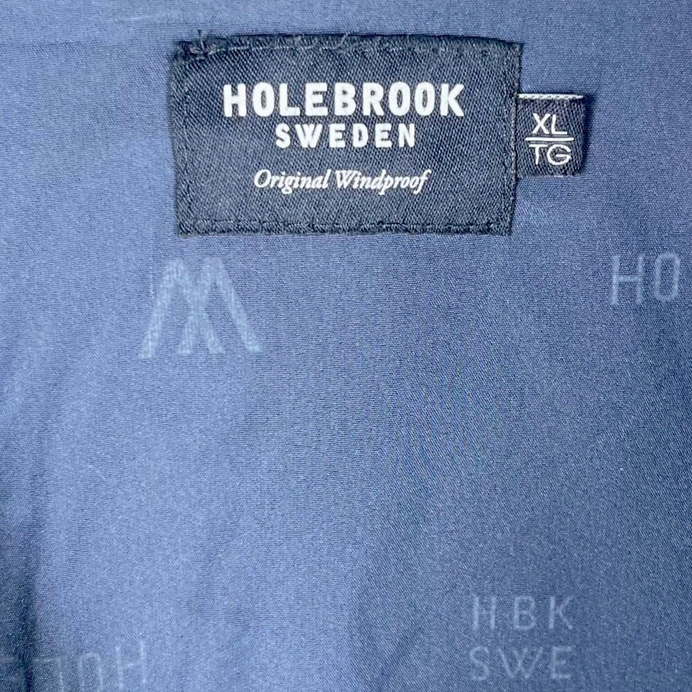 Holebrook Original Windproof Men's XL 1/4 Zip Sweater Blue Pockets Hood Lined - Picture 8 of 10